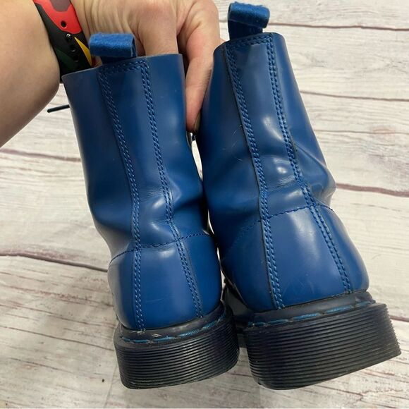 Dr. Martens 1460 Pascal Mono Lace Up Boots Blue Rare 2012 Sz 9 See Measurements - Picture 7 of 8